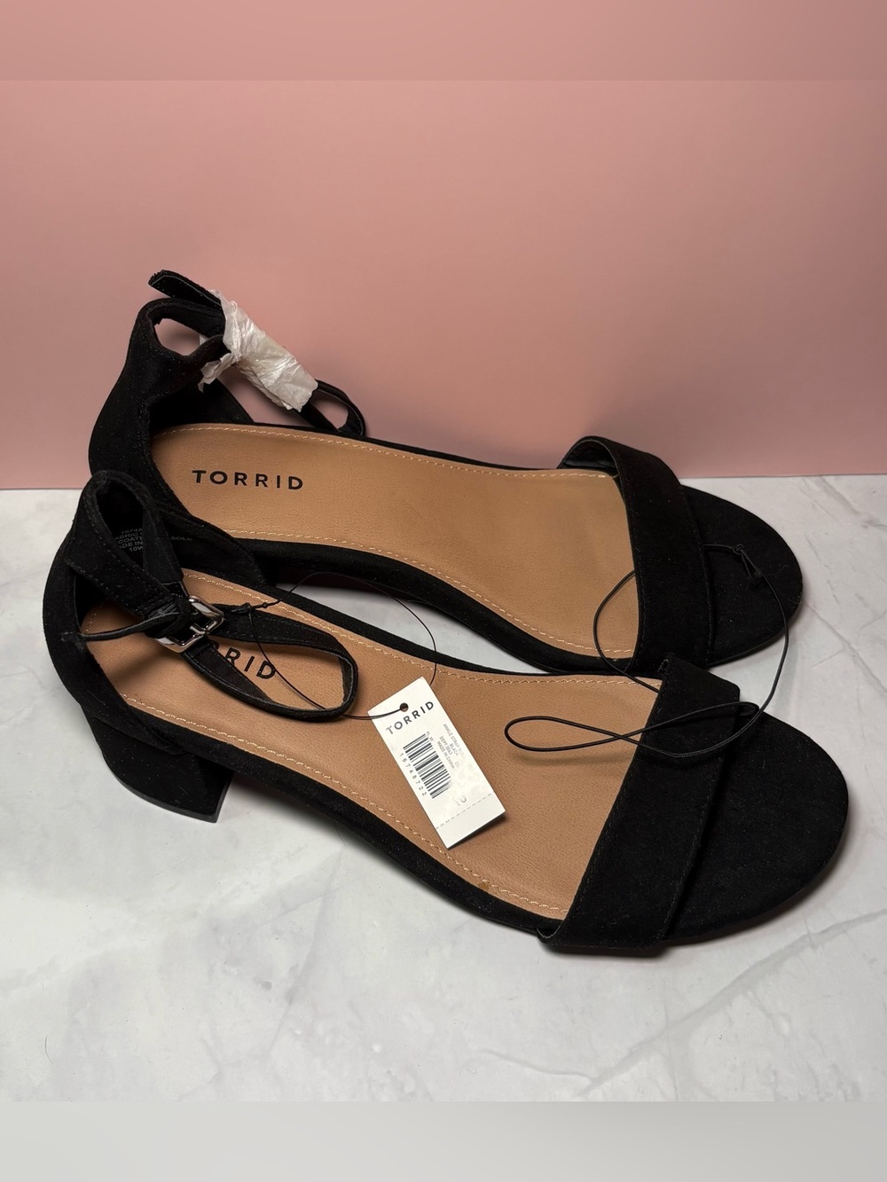 Torrid Black Ankle-Strap Block Heel Sandals - Size 10